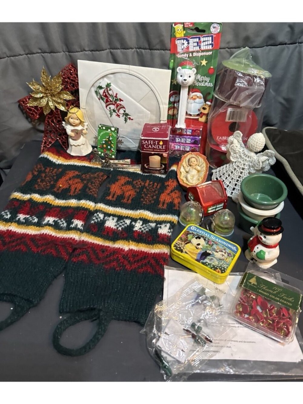 Vintage Christmas Ornaments Decorations Small Miscellaneous Items Lot